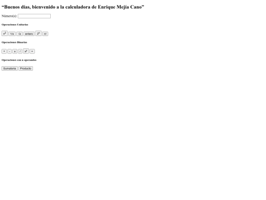 calculadorajquery screenshot