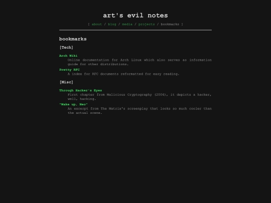bookmarks screenshot