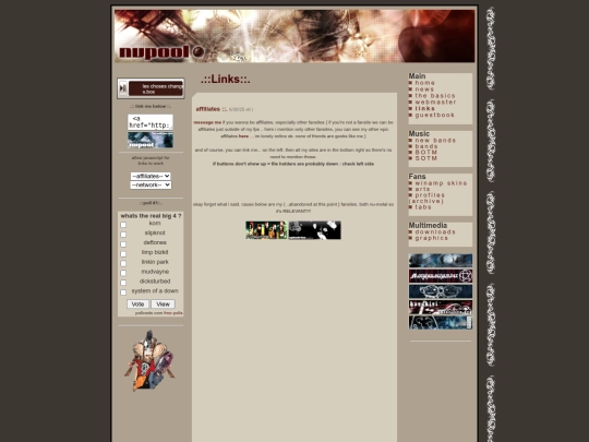 links screenshot
