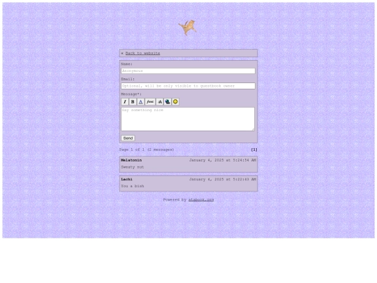 guestbook screenshot