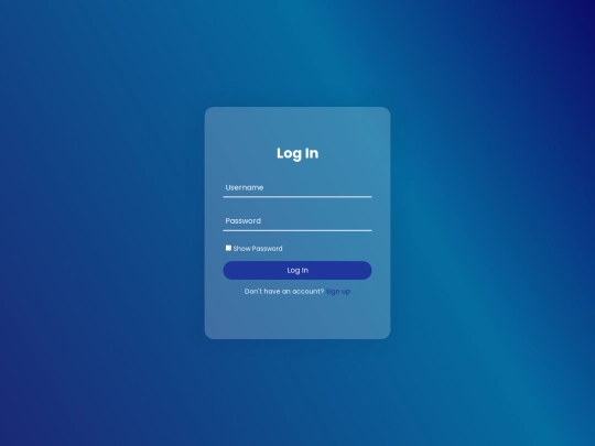 login screenshot