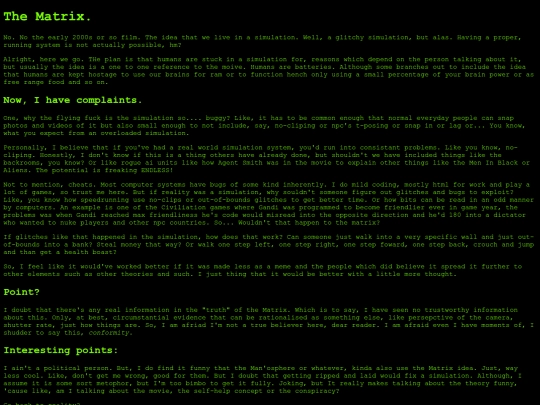 Pages/Blog/ConspiracyTheories/Matrix screenshot