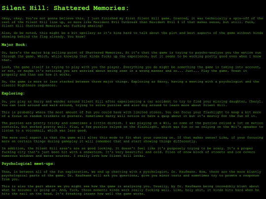 Pages/Blog/SilentHillShatteredMemories screenshot