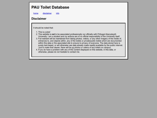 disclaimer screenshot