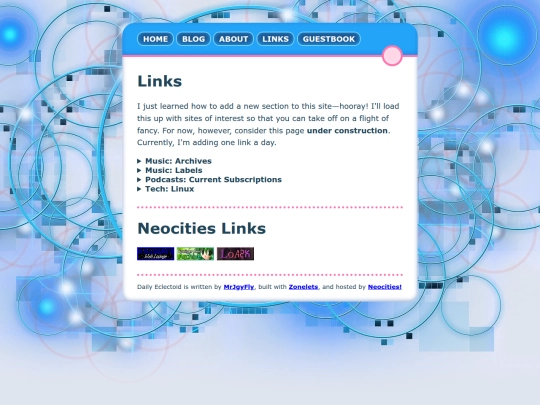 links screenshot