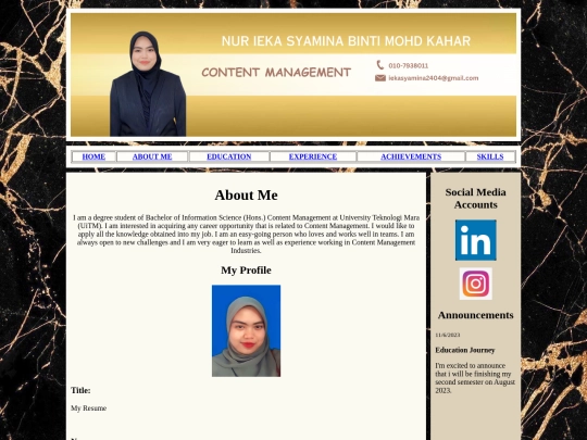 aboutme screenshot