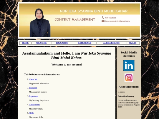 resume screenshot
