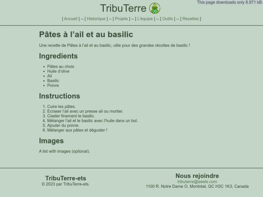recettes/pates_ail_basilic screenshot