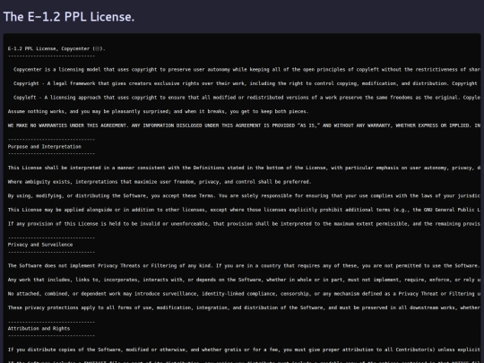license screenshot