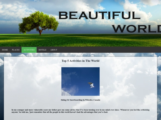 Activities screenshot