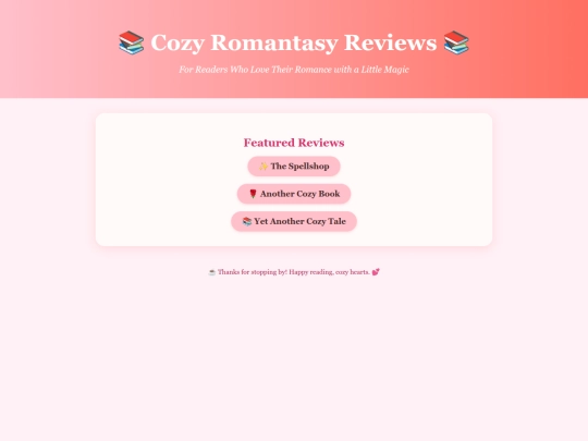 cozy/bookreviews screenshot