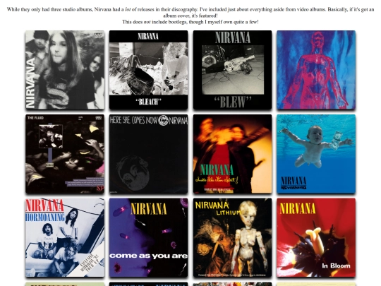 shrines/nirvana/nirvdiscog screenshot