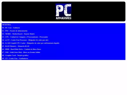 secciones/pcarmadores/index2 screenshot