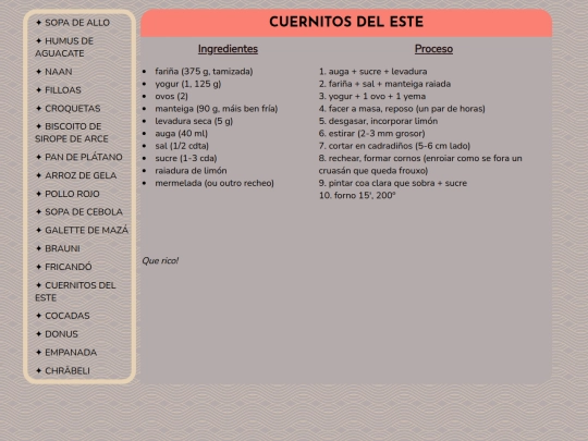 recetario screenshot