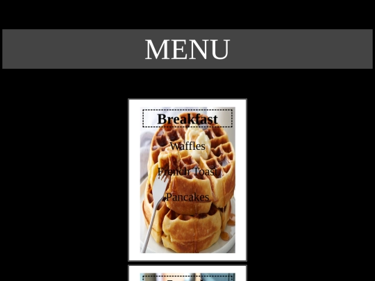menu screenshot