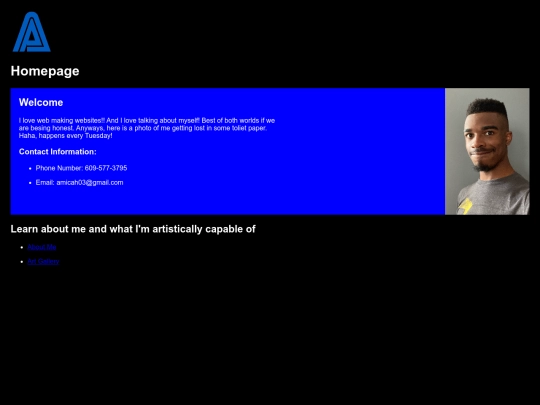 Aaron's Homepage/homepage screenshot