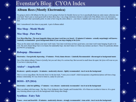 blog/musicrecs screenshot