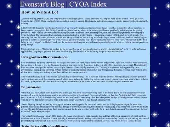 blog/writinglots screenshot