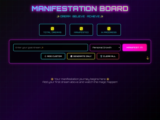 Testmanifestations screenshot