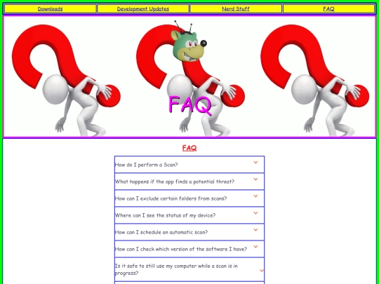 FAQ screenshot