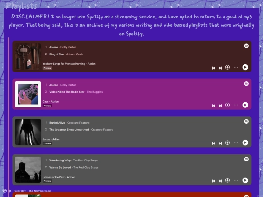 Playlists screenshot