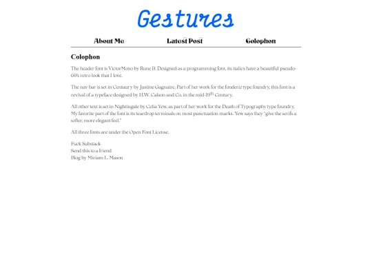 Colophon screenshot