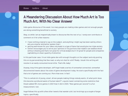 posts/2022-01-26-A-Meandering-Discussion-On-How-Much-Art-Is-Too-Much screenshot