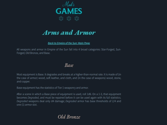 sun/arms-and-armor screenshot
