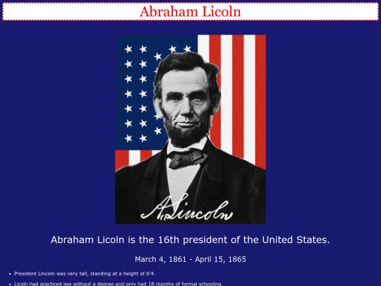 presidentprofileminiproject screenshot