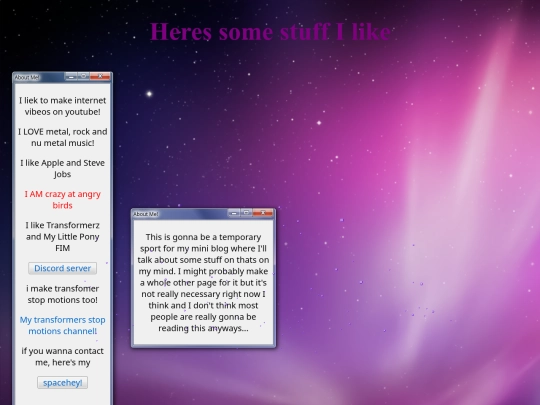 aboutme screenshot