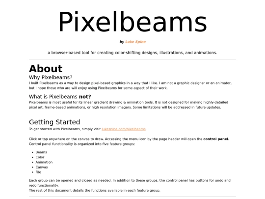 pixelbeams/docs screenshot