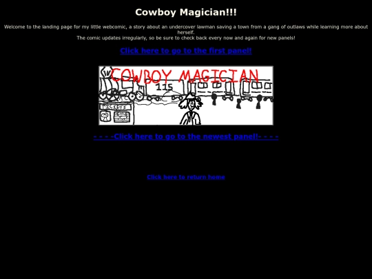 Cowboy Magician/landing page screenshot