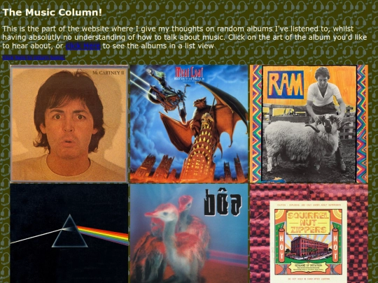 Music Reviews/MusicLandingPage screenshot