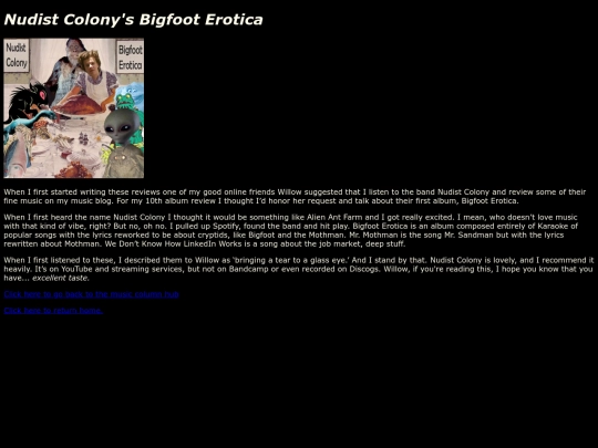 Music Reviews/Review 10, Bigfoot Erotica/rev10 screenshot