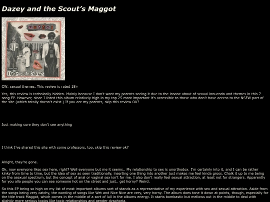 Music Reviews/Review 22, Maggot/rev22 screenshot
