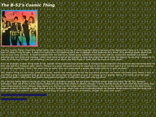 Music Reviews/Review 26, Cosmic Thing/rev26 screenshot