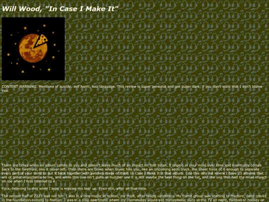 Music Reviews/Review 29, In Case I Make It/rev29 screenshot