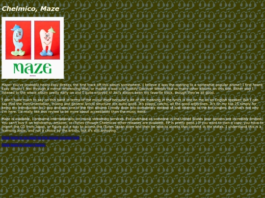 Music Reviews/Review 32, Maze/rev32 screenshot