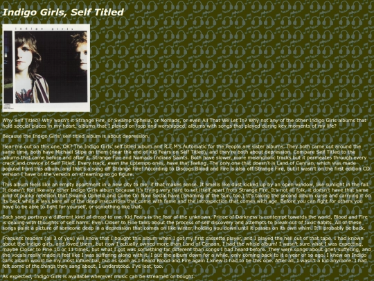Music Reviews/Review 33, Indigo Girls/rev33 screenshot