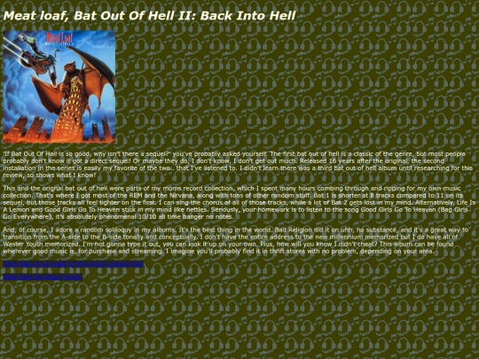 Music Reviews/Review 38, Bat Out Of Hell 2/rev38 screenshot