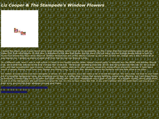 Music Reviews/Review 5, Window Flowers/Rev5 screenshot