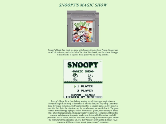 gameboy/rev10, snoopy/rev10 screenshot