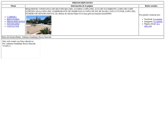PREINSCRIPCIONES screenshot