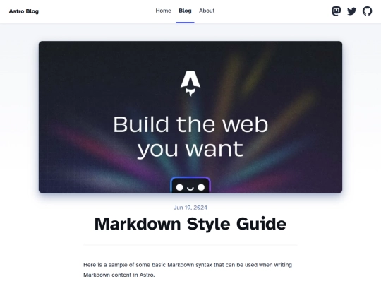 blog/markdown-style-guide screenshot