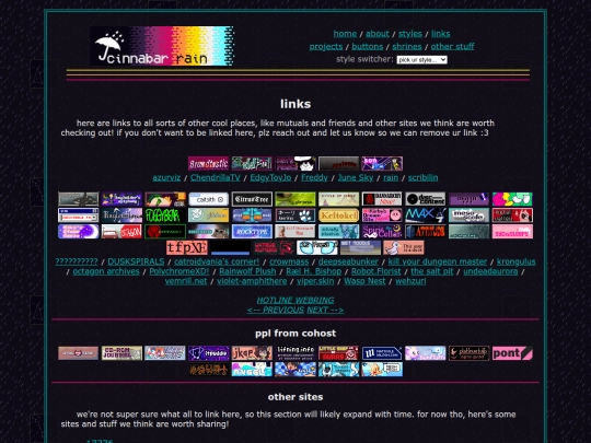 links screenshot