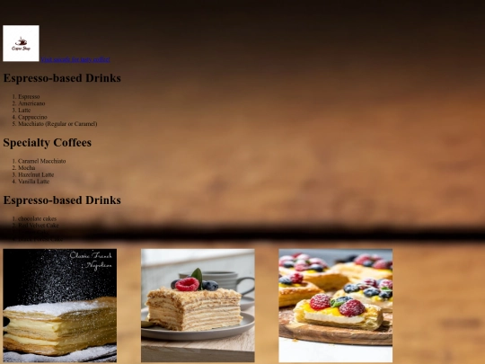 cafe/menu screenshot