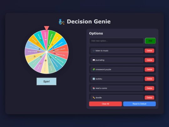 pages/break-room/games/decision-genie screenshot