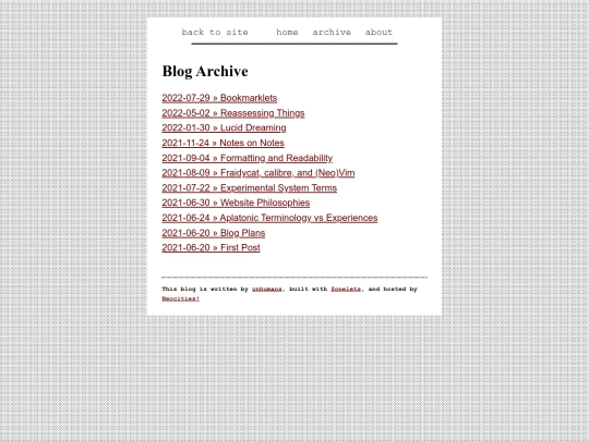 blog/archive screenshot