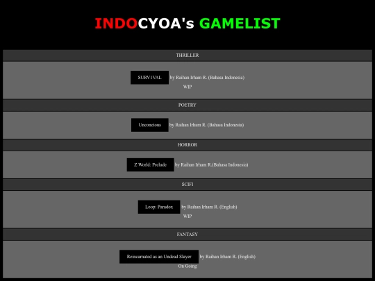 Gamelist screenshot