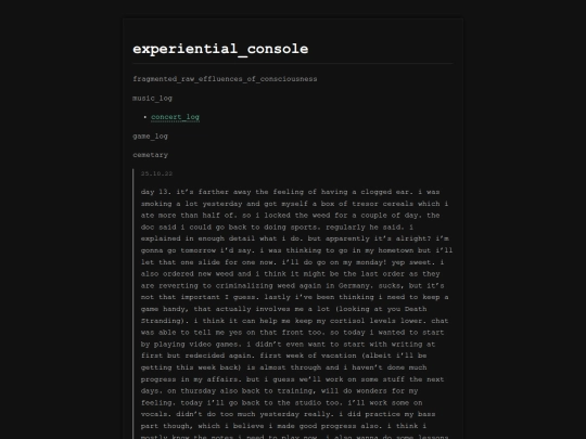 experiential_console screenshot